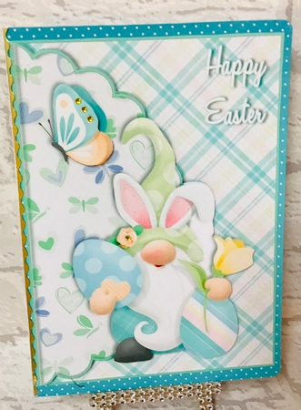Cute Easter Gnome 1 Scalloped Edge Envelope Card by Anita Henery
