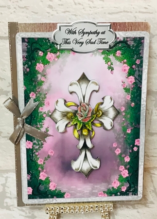 Sympathy 10 - 7x5 inch card front with decoupage by Anita Henery