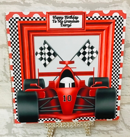 Formula Race Car - Red 8x8 by Anita Henery