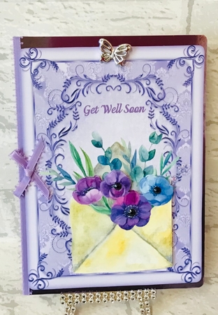 2 Lilac floral envelope card fronts by Anita Henery