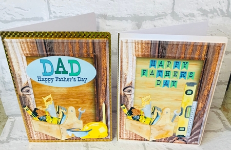2 Tool themed Fathers Day card fronts by Anita Henery