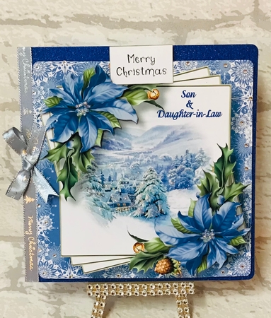 Faded Edge Christmas Scene - Mountain Village 8x8 by Anita Henery