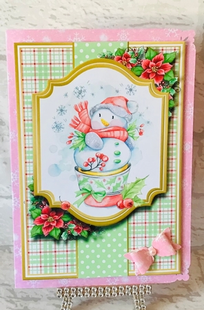 A5 Happy Christmas to you all Card Front, Topper & Sentiments by Anita Henery