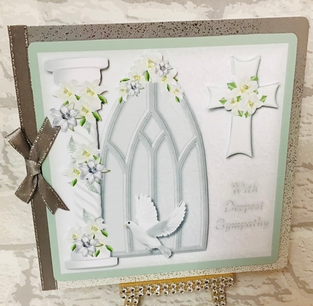 Arch with Lilies on Pillar Sympathy Card and Verse 6 x 6 by Anita Henery