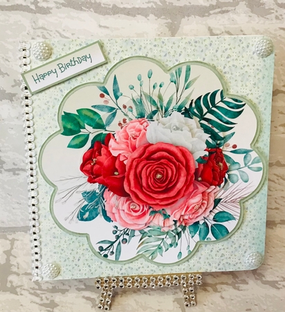 Mixed roses scallop pyramid by Anita Henery