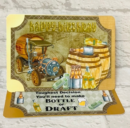 Toughest decision beer Birthday easel topper and stopper(no base) by Anita Henery