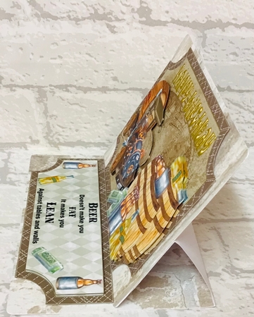 Beer doesnt make you fat Birthday easel topper and stopper(no base) by Anita Henery