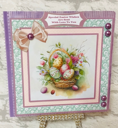 Easter Eggs And Flowers Basket 2  7x7 by Anita Henery