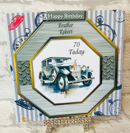 Male card Octagon Classic Car by Anita Henery