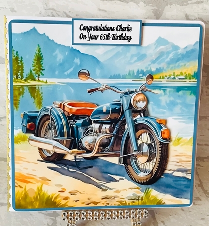Motorcycle by the lake by Anita Henery