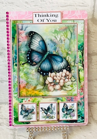 A5 Black Butterfly Floral Path by Anita Henery
