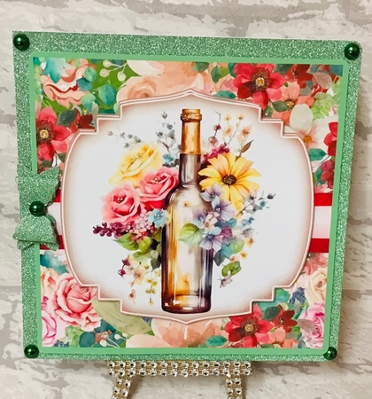 3 Floral wine card fronts/toppers 1 by Anita Henery