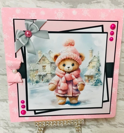 CUTE BEAR IN PINK HAT by Anita Henery