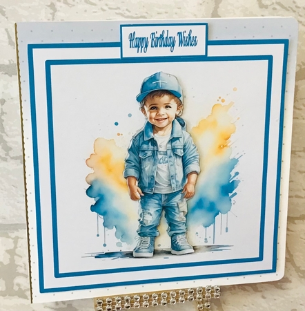 Boy in jean jacket 2 by Anita Henery