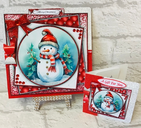 Cute Little Snowman Holiday Topper N Gift Tag by Anita Henery