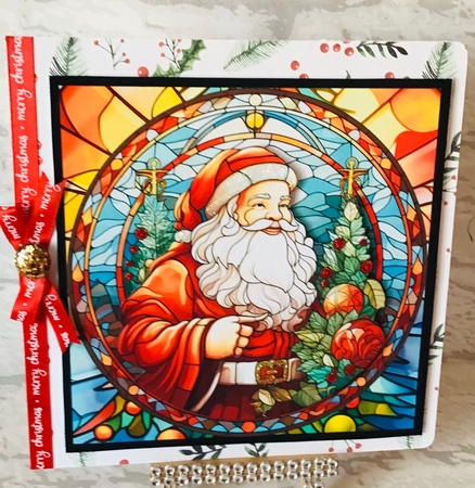 SANTA STAINED GLASS 1 by Anita Henery