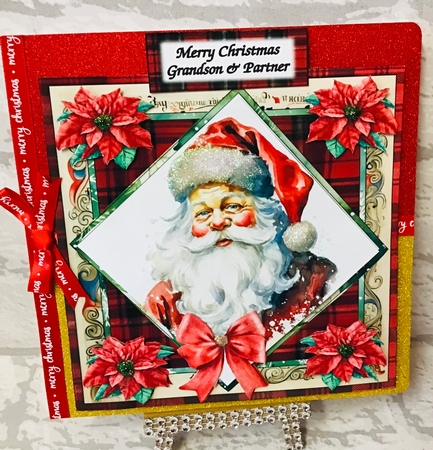 Christmas Santa Square in Squares Topper by Anita Henery