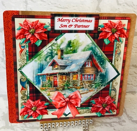 Christmas Cabin Square in Squares Topper by Anita Henery