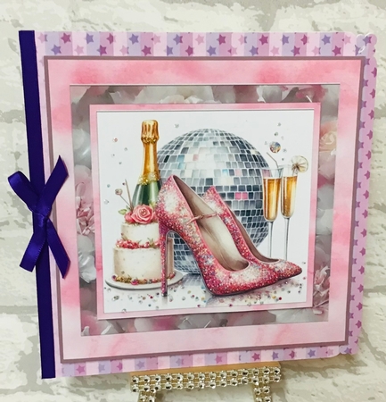 Keep dancing female Birthday card front 3 by Anita Henery