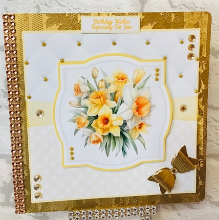 Springtime Daffodils 8x8 Quick Card - Design 3 by Anita Henery
