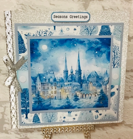 Blue Christmas Scene by Anita Henery