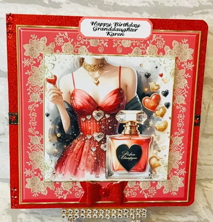 Black red and gold ladies fashion card front 11 by Anita Henery