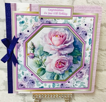 Octagon design Lilac roses by Anita Henery