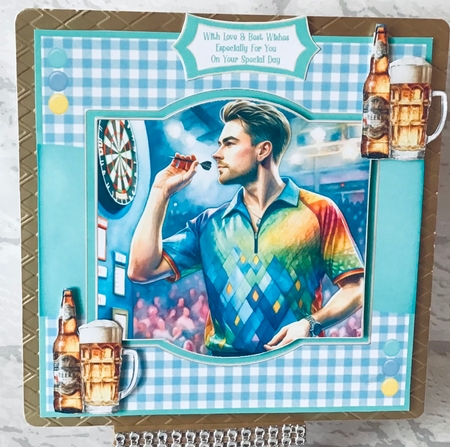 The Darts Player - 6x6 by Anita Henery