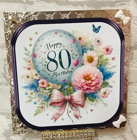 8 DIFFERENT 80TH BIRTHDAY BACKGROUNDS by Anita Henery