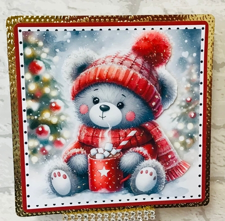 Festive Hot Chocolate Bear  by Anita Henery