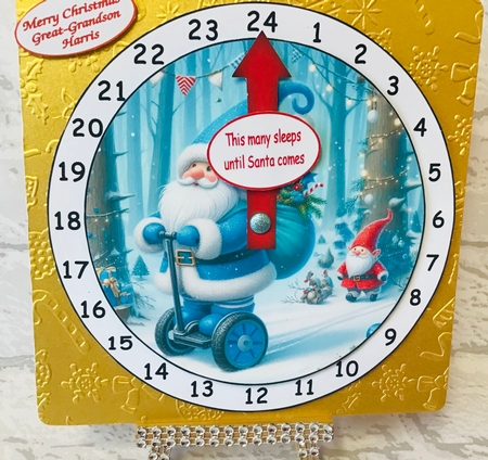  new advent clock santas new segway 2 blue by Anita Henery