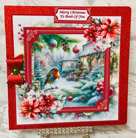 Christmas Garden Robin - 6x6 by Anita Henery
