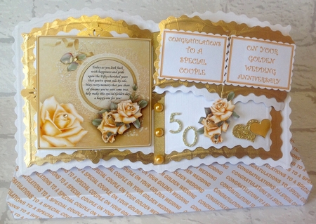 Golden Roses Square Topper & Decoupage by Anita Henery