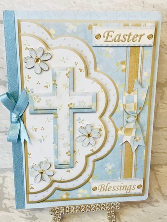 Double Scallop Envelope Card Front Easter Blessings by Anita Henery