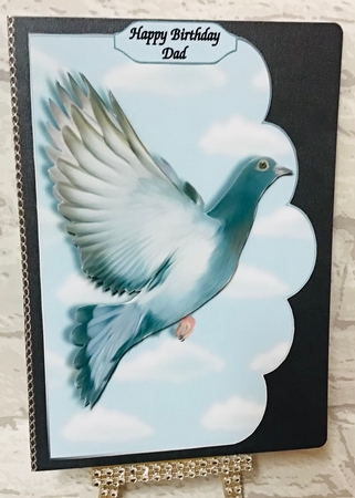 Homing Pigeon Scalloped Edge Card by Anita Henery