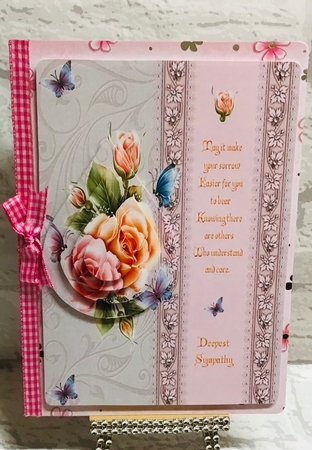 Sympathy Roses with Teardrop Pyramage and Decoupage by Anita Henery