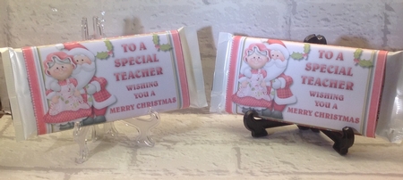 Mr & Mrs Santa Chocolate Bar Wrapper for a Special Teacher by Anita Henery