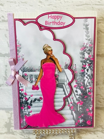 Prom Night in Pink Envelope Card by Anita Henery