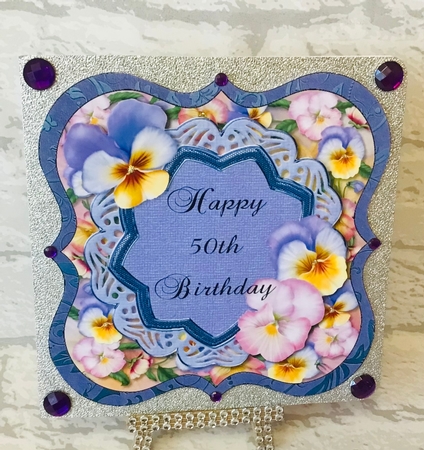 Happy 50th Birthday Topper, Insert & Bookmark by Anita Henery