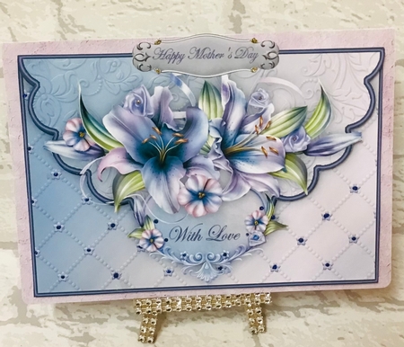 Winter Lilies Envelope Card with Decoupage by Anita Henery