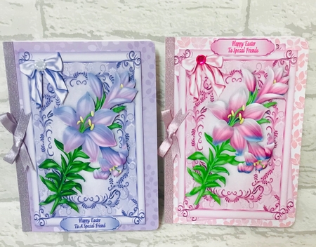 Easter Lilies in Frame with Bows Toppers by Anita Henery