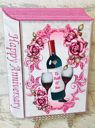 Anniversary with Wine and Roses Folded Book by Anita Henery
