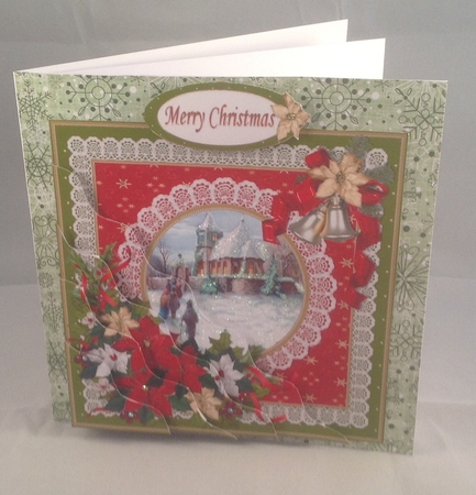 Red Green and Gold Vintage Christmas Side Stacker by Anita Henery