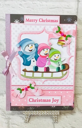 Snowman Sleigh Ride Pink by Anita Henery