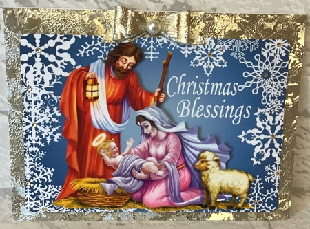Christmas Blessings Nativity Scene A4 by Anita Henery