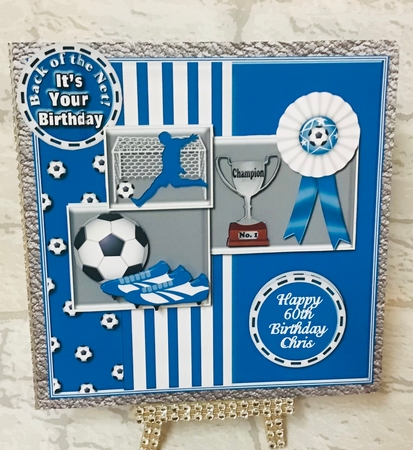 Blue 'n' White Football by Anita Henery