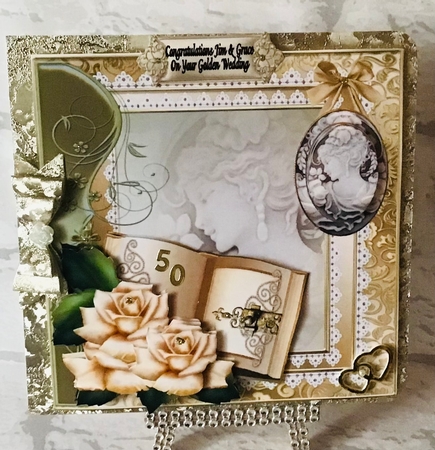 Golden Wedding/birthday Book, Cameo & Roses by Anita Henery