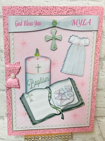 Festive Girl Baptism with Bible and Candle Qs by Anita Henery