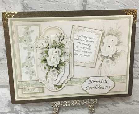 Sympathy Vintage Cross & Roses Quick Card by Anita Henery