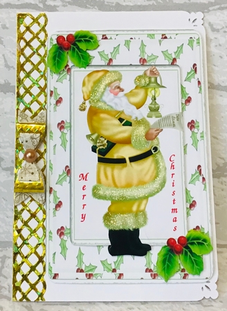 Santa with His List and Lantern Cards by Anita Henery
